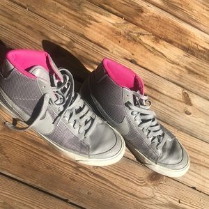 Nike High Tops Gray & Hot Pink